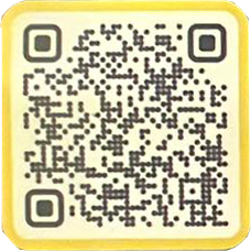 Codice QR su sfondo giallo.