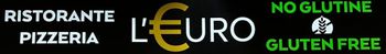 Logo per "Ristorante L'Euro Pizzeria", con simbolo senza glutine e testo "No Glutine / Gluten Free".