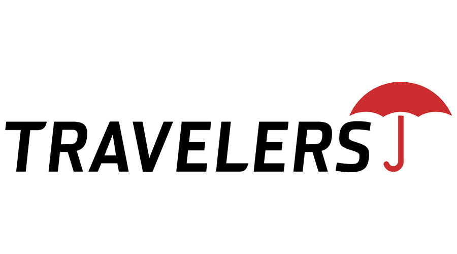 Travelers insurance logo with a red umbrella.