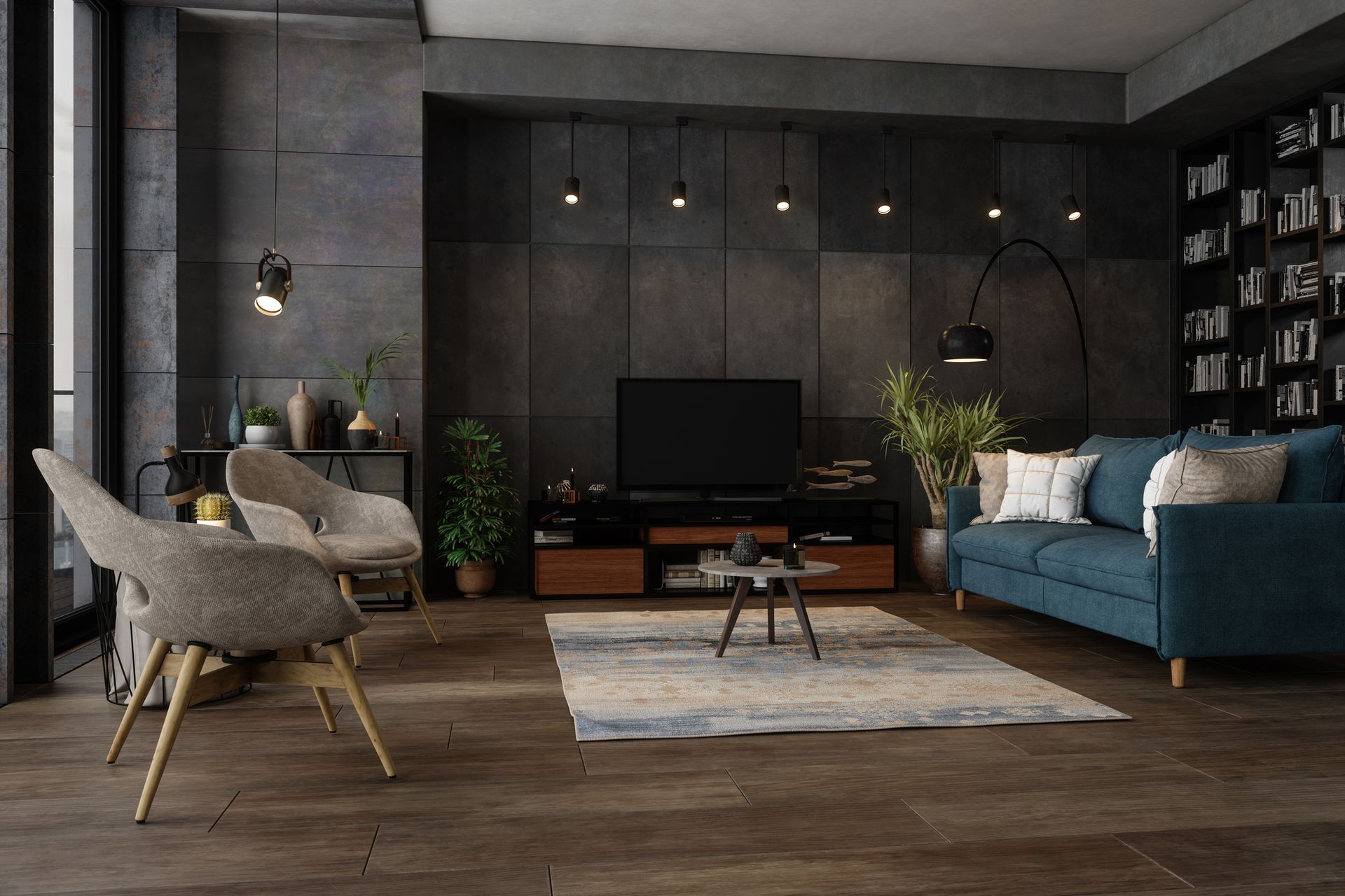 Modern Living Room Interior — Milton, FL — H&H Residential Plans