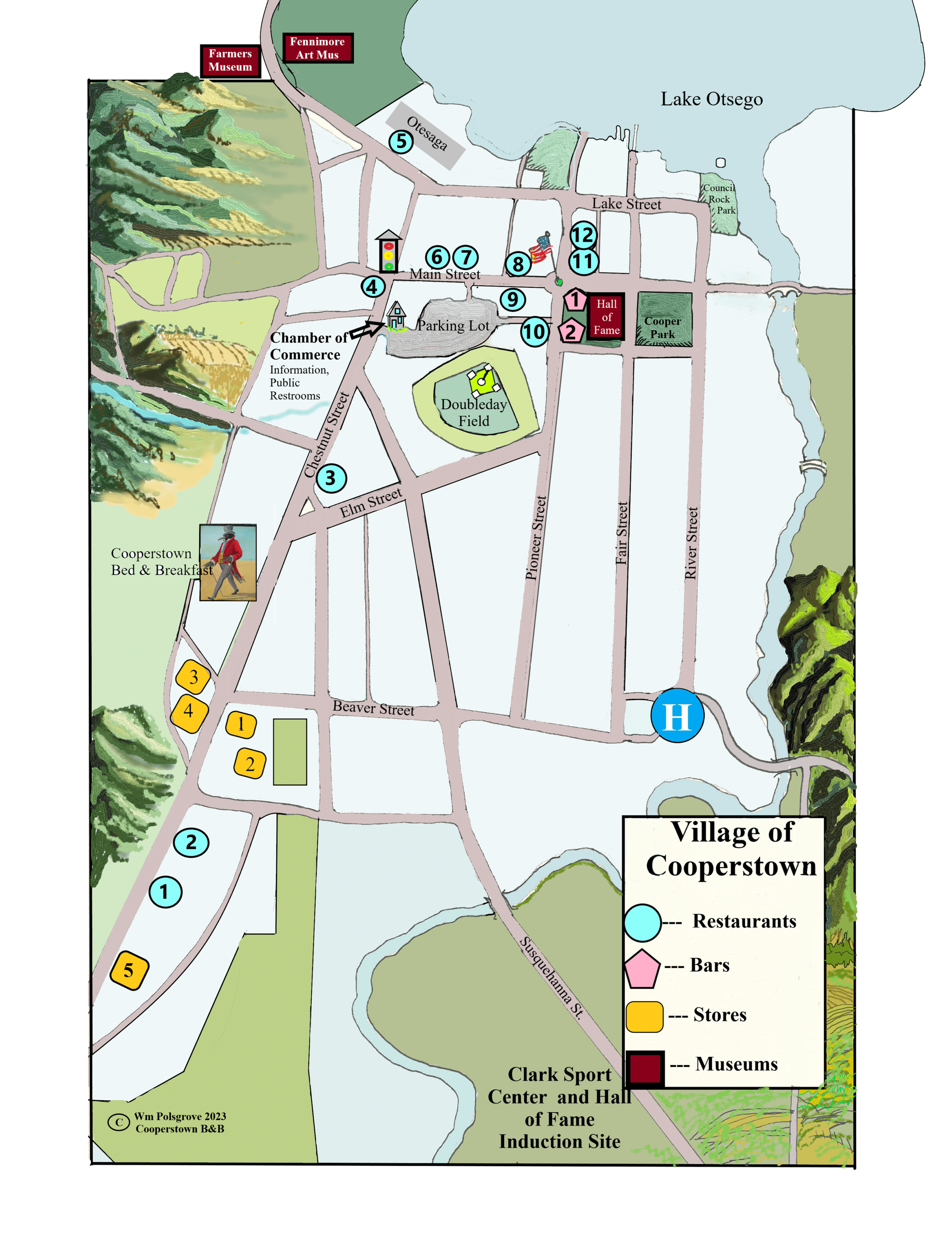 A map of the village of camptown is shown