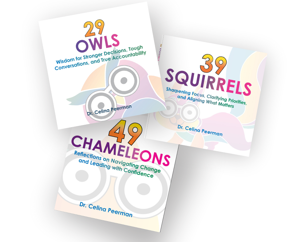 Three colorful book covers,