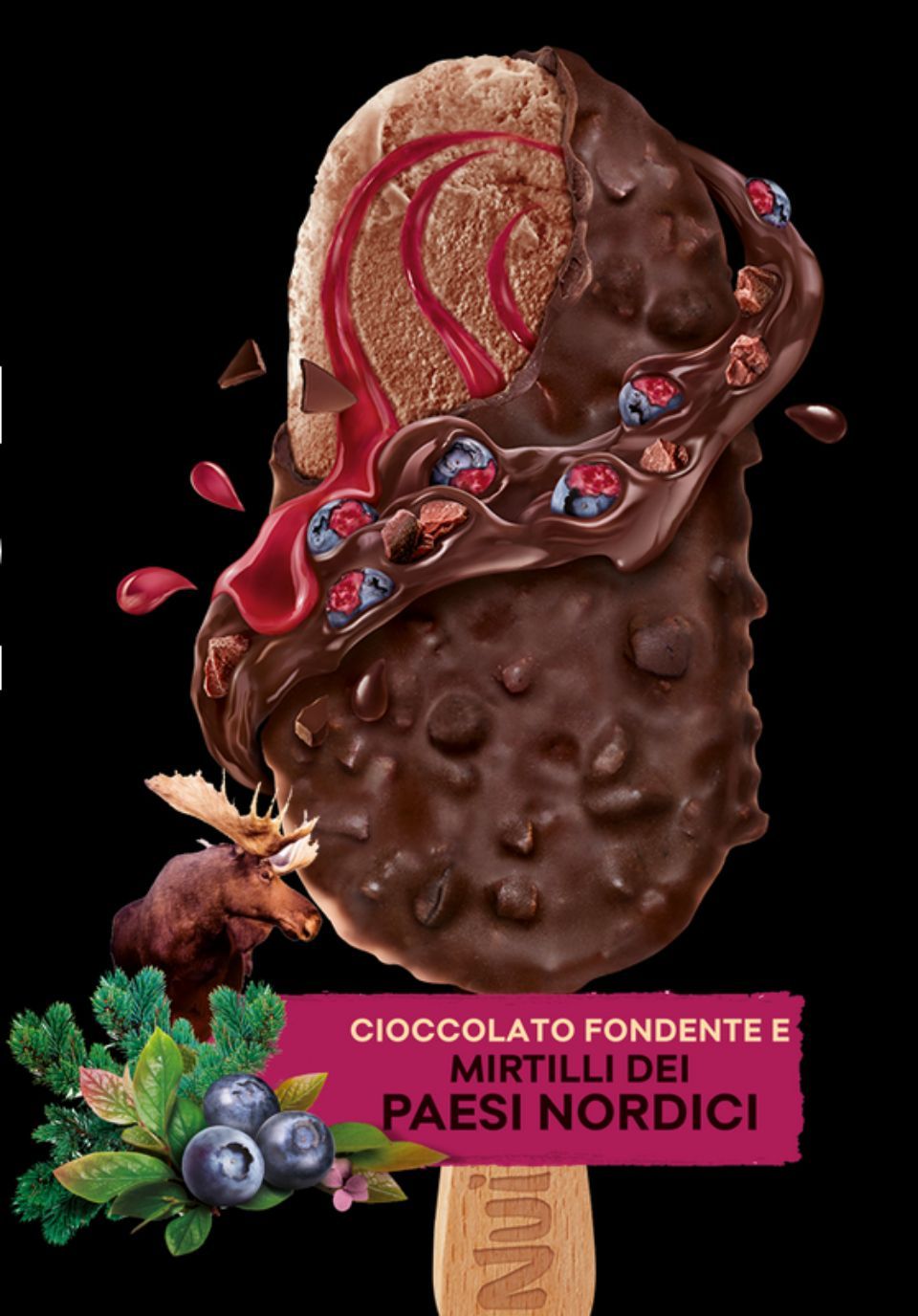 Nuii ricoperto frutti rossi