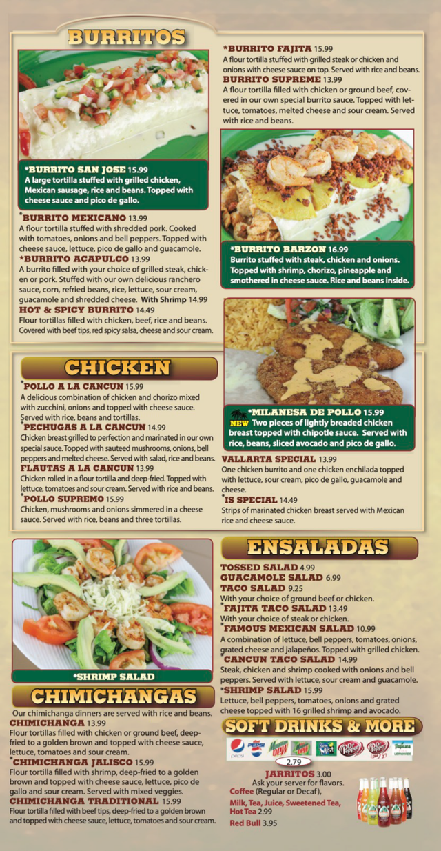 Menu - Cancun Mexican Restaurant