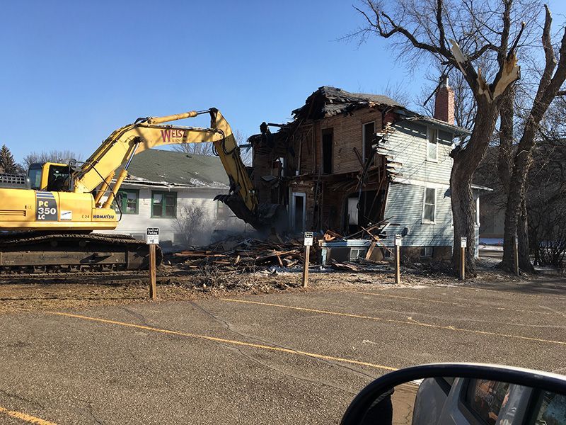 demolishing an old house