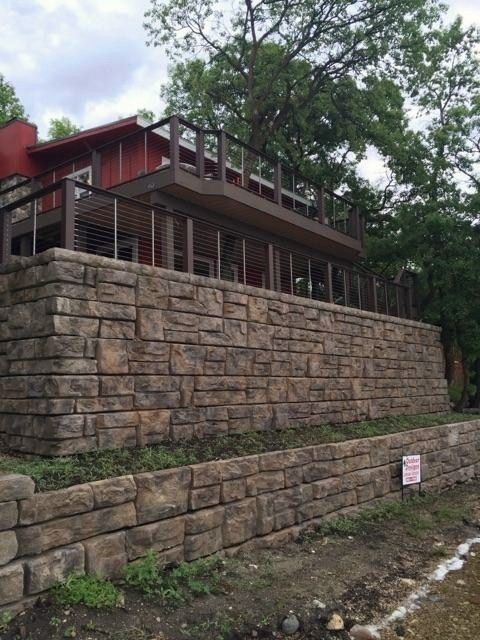 tall retaining wall