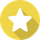 A white star in a yellow circle with a long shadow