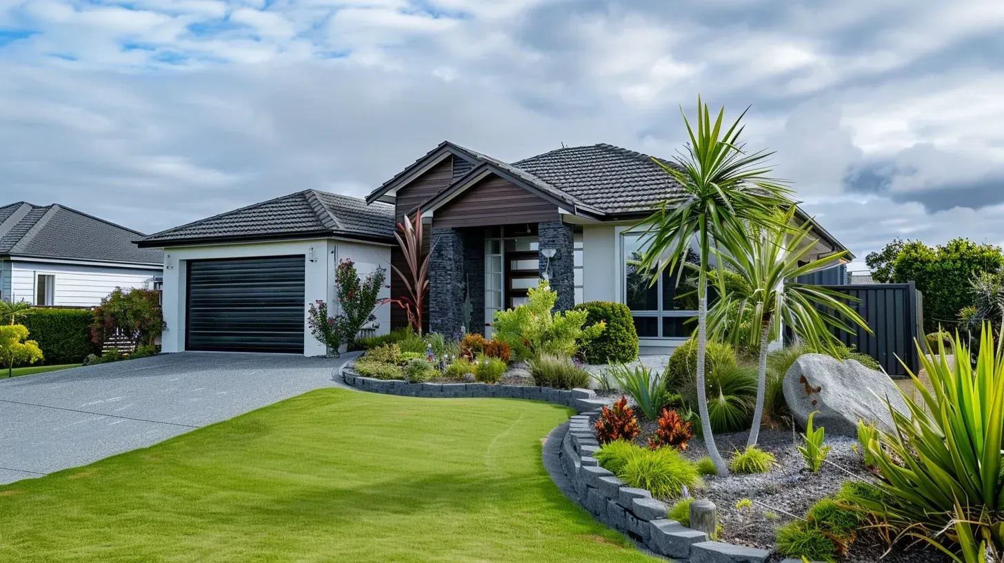 A large house with a lush green lawn in front of it.