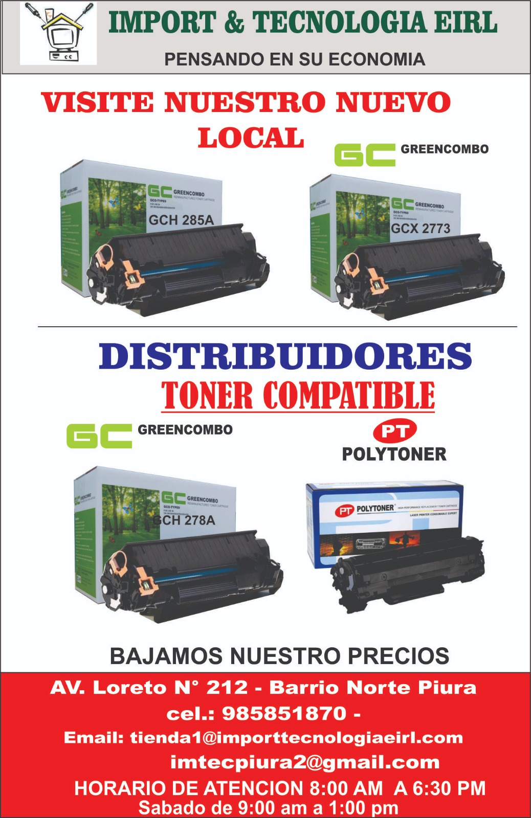 Venta e importación de tóner para impresoras