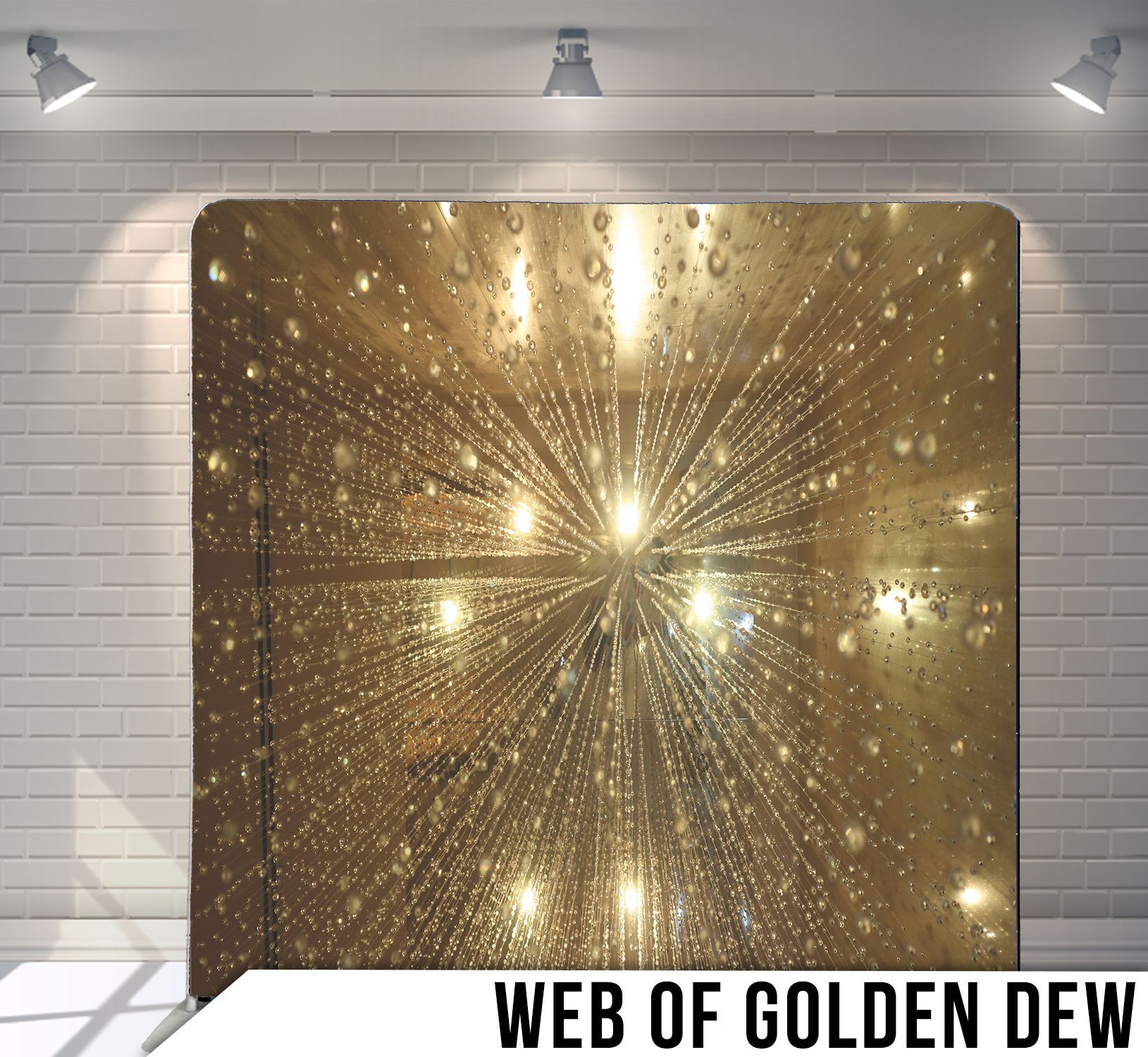 Web of golden due backdrop