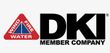 The logo for the dki member company is a triangle with a red triangle in the middle.