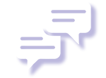 Two overlapping light purple speech bubbles icon.