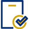 A white vertical document icon with a gold horizontal bar