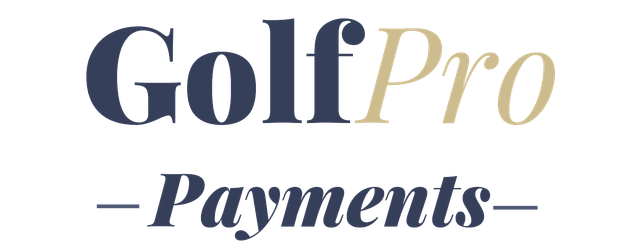 GolfPro Payments logo in navy and gold text on a white background