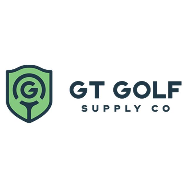 Green shield logo with a golf pin and “GT GOLF SUPPLY CO” text on a white background