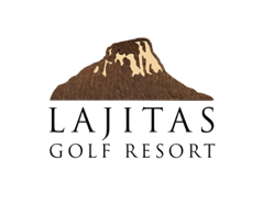 Lajitas Golf Resort logo with a brown mesa illustration and black text