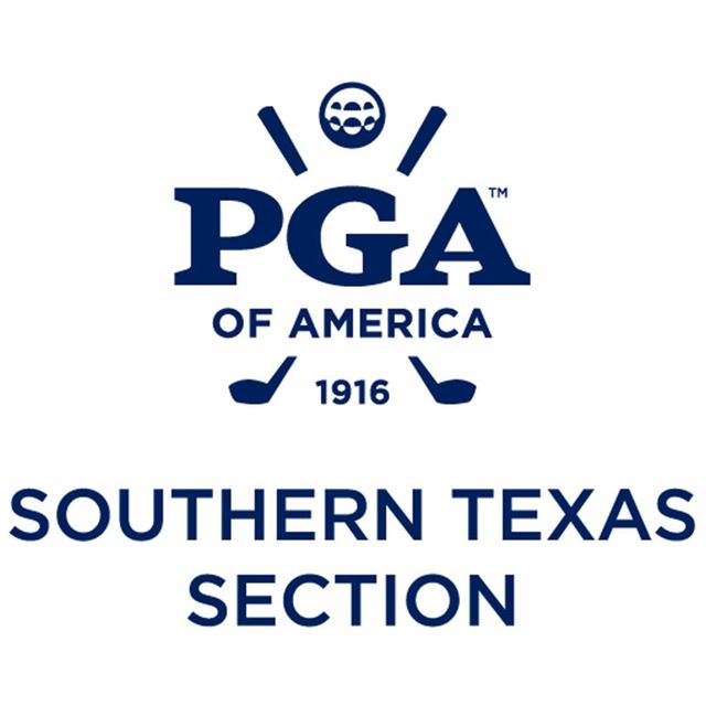 PGA of America Southern Texas Section logo in navy blue with golf clubs and ball