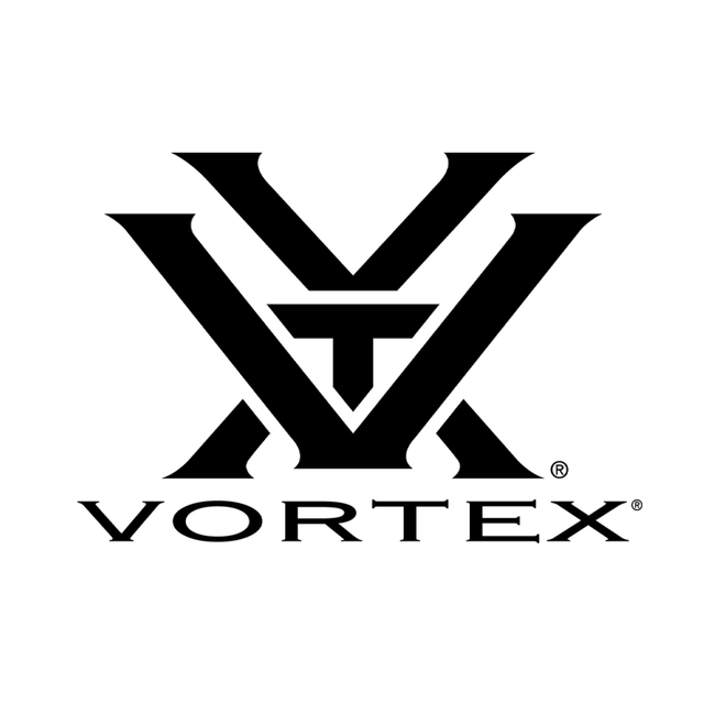 Black Vortex logo with stylized V and wordmark on white background