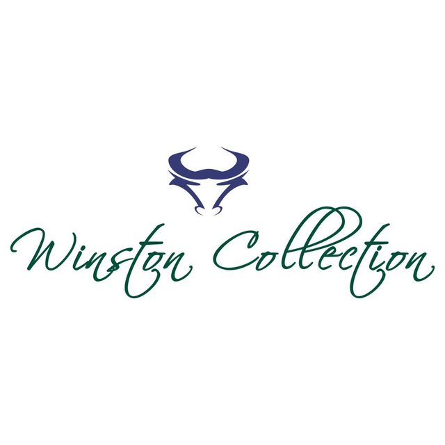 Winston Collection logo with a stylized purple bull head above green script text on a white background