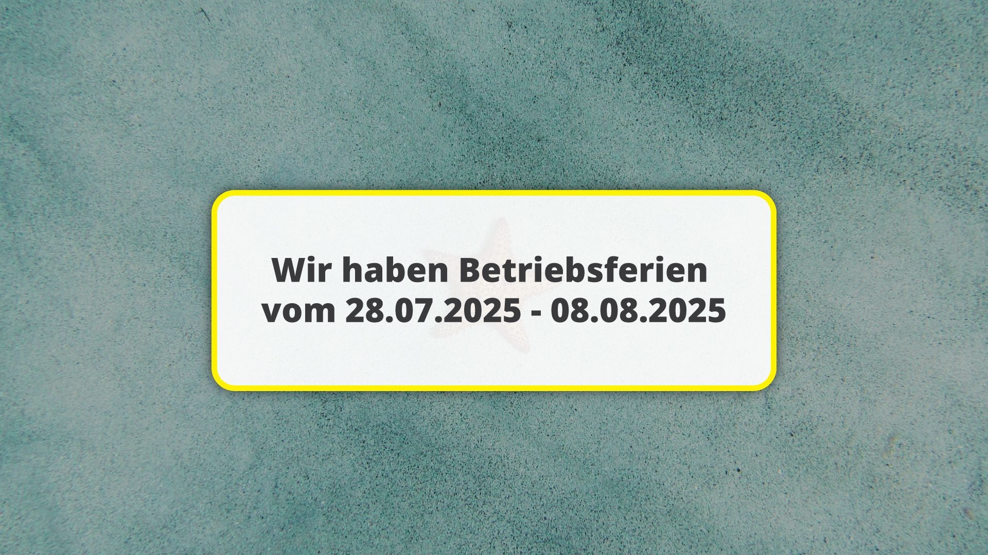Ein Bild der Betriebsferien