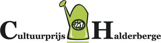 Logo for Cultuurprijs Halderberge: green watering can icon and text in black.