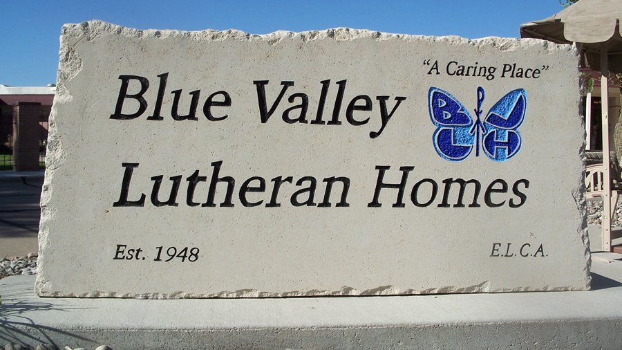 Architectural Shingles — Blue Valley Lutheran Home Sign in Mission, KS