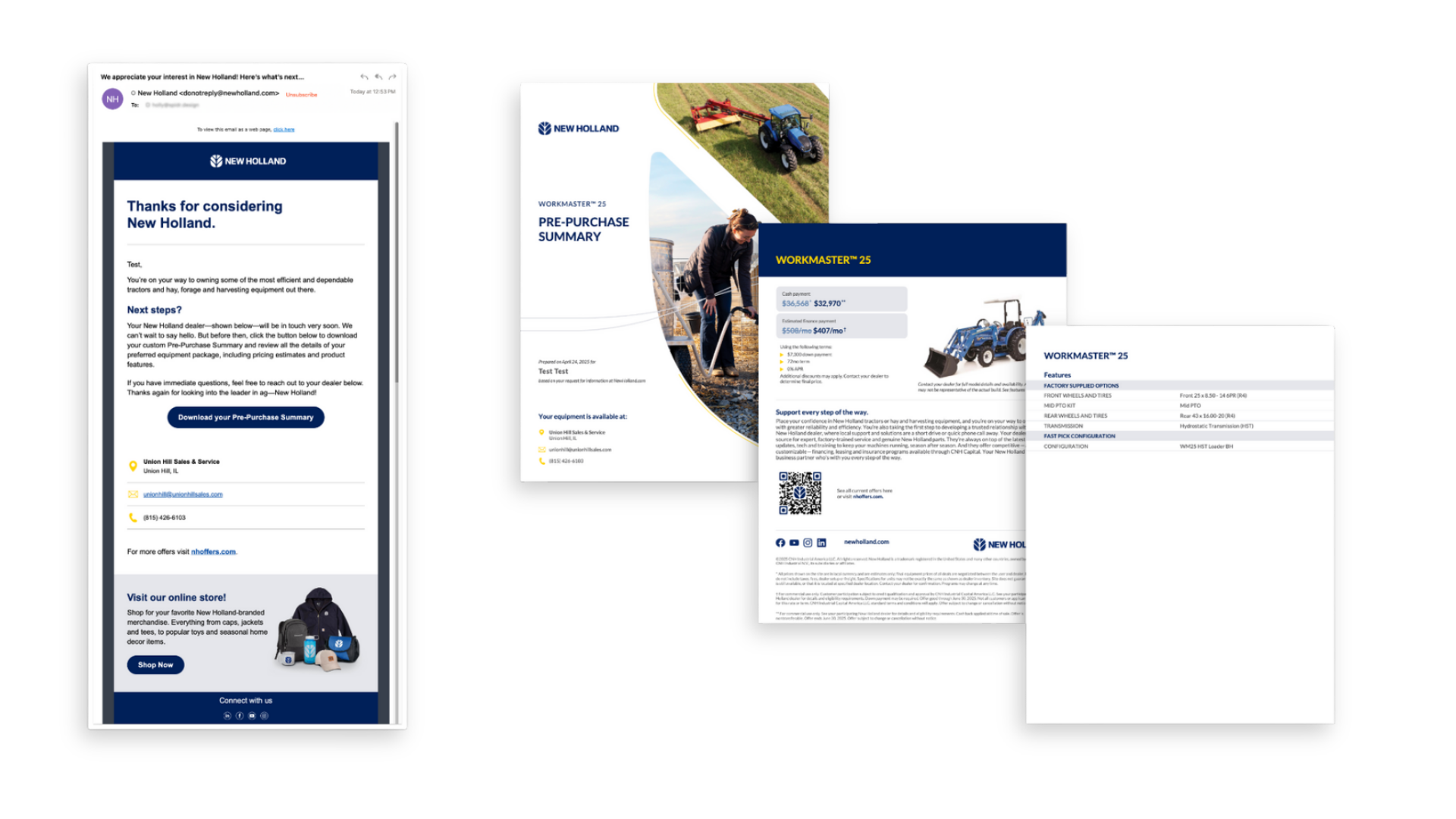 Inventory email and personalized PDF brochure
