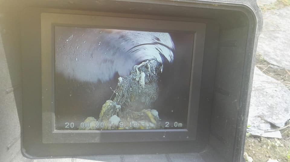 schermo per la visione della videoispezione con telecamere in una tubatura