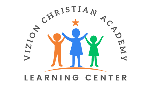 a logo for courtney 's little learners academy with children playing with lego blocks .