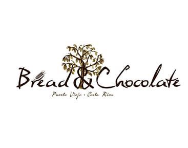 A logo for bread and chocolate with a tree on it.