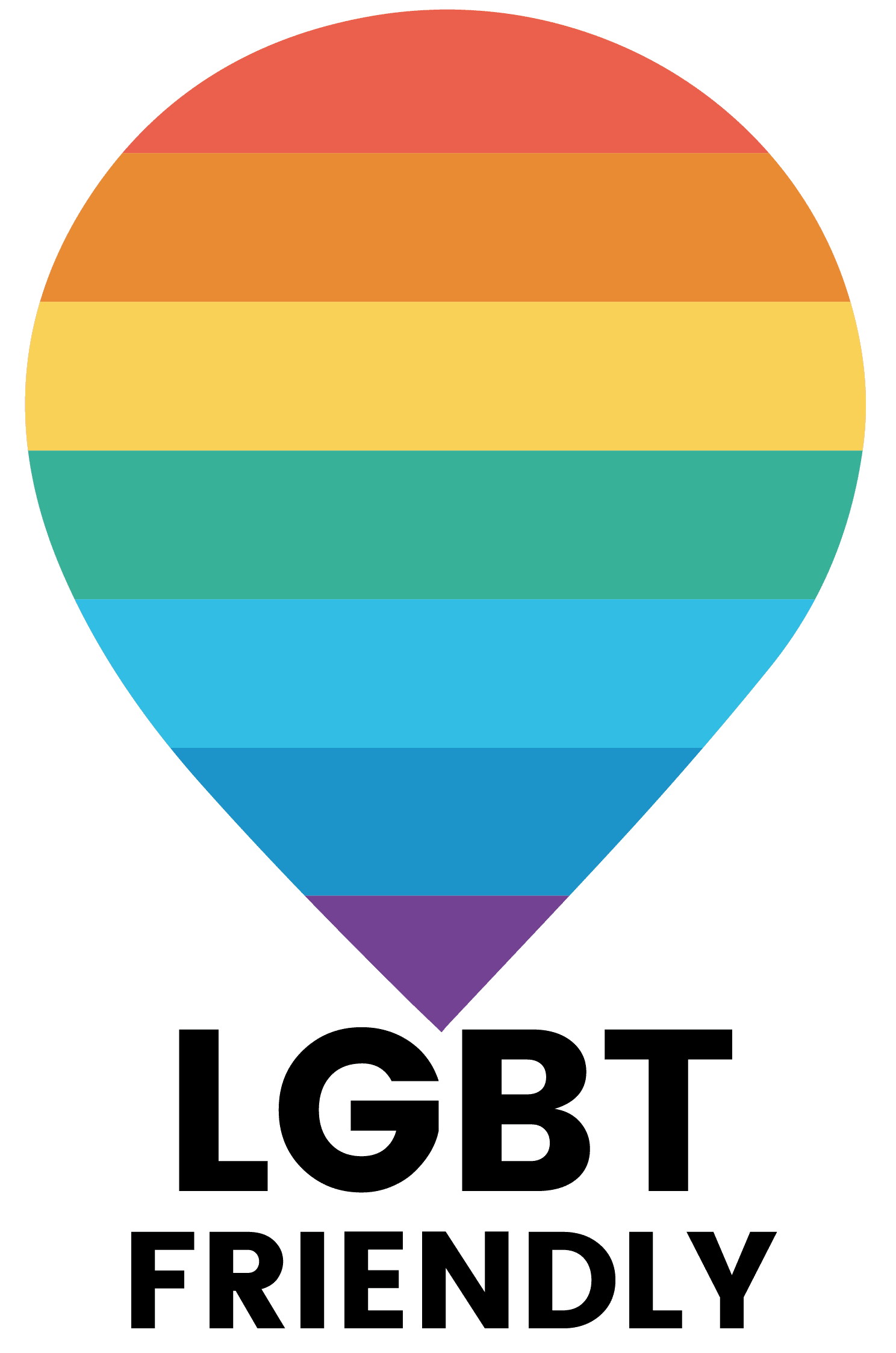 A rainbow heart with the words `` lgbt friendly '' written below it.
