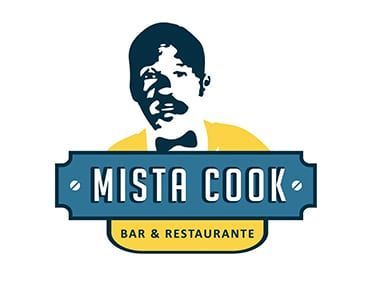 A logo for a bar and restaurant called mista cook