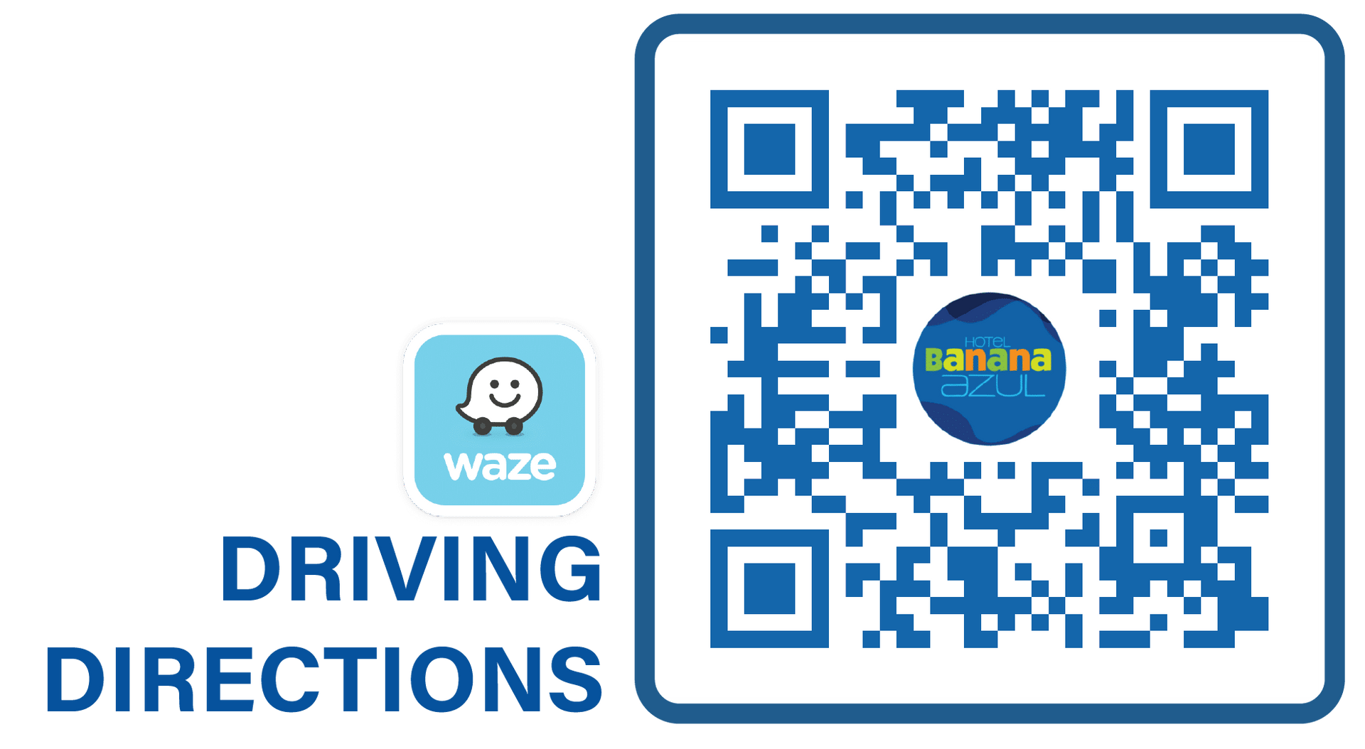 A qr code for driving directions with a waze app.