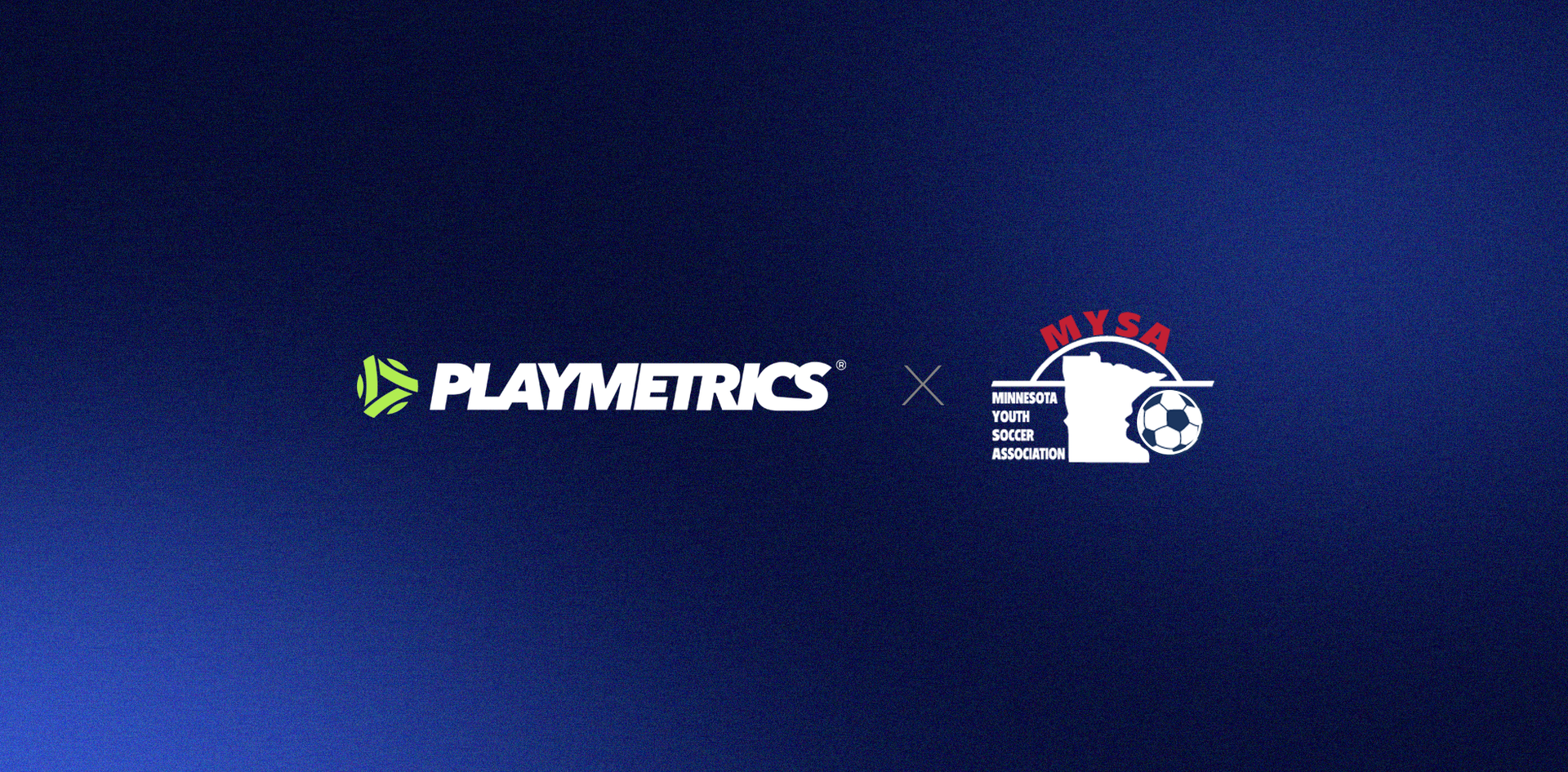 PlayMetrics logo with the Nebraska State Soccer logo on a dark blue background.