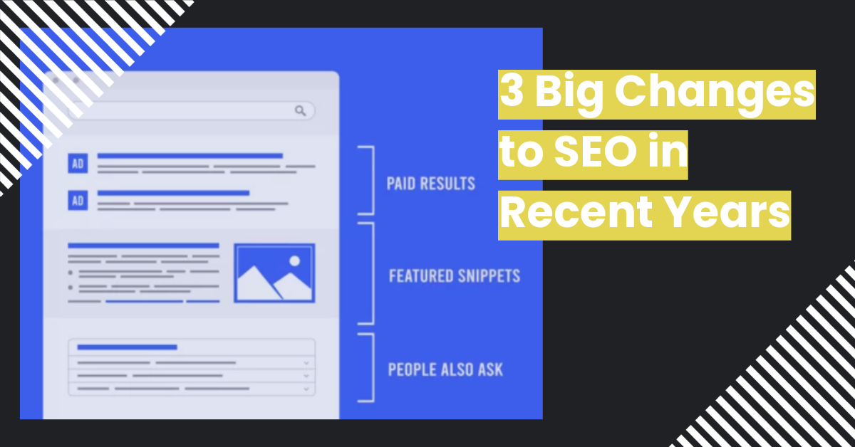There have been three big changes to SEO in recent years graphic