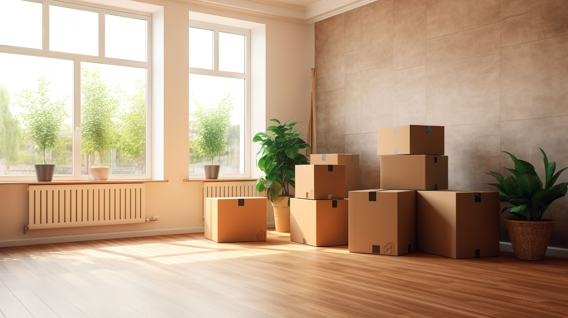 Il y a beaucoup de cartons dans la pièce.