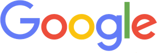 A colorful google logo on a white background