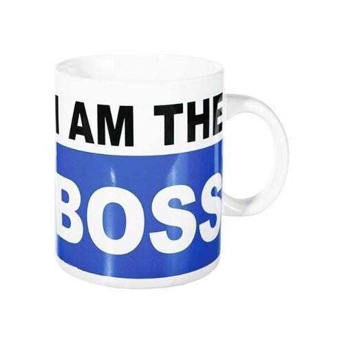 grote mok met tekst i am the boss