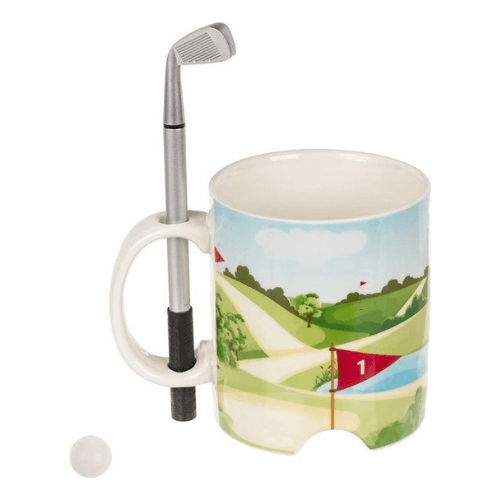 Mok met golf thema met balletje en club