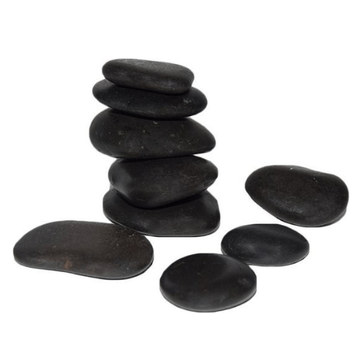 Massagestenen zwart lekker voor massage kunnen heet worden gemaakt