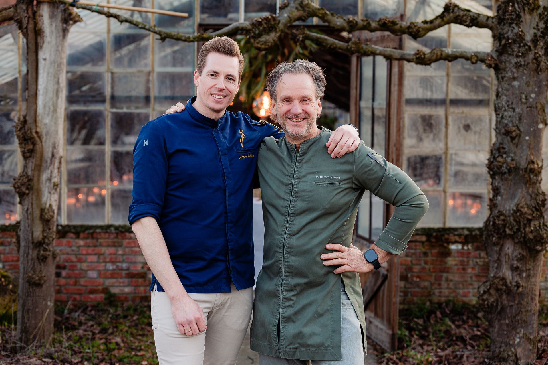 Chefs Jeroen Achtien en Dick Middelweerd van Inter Scaldes en De Treeswijkhoeve