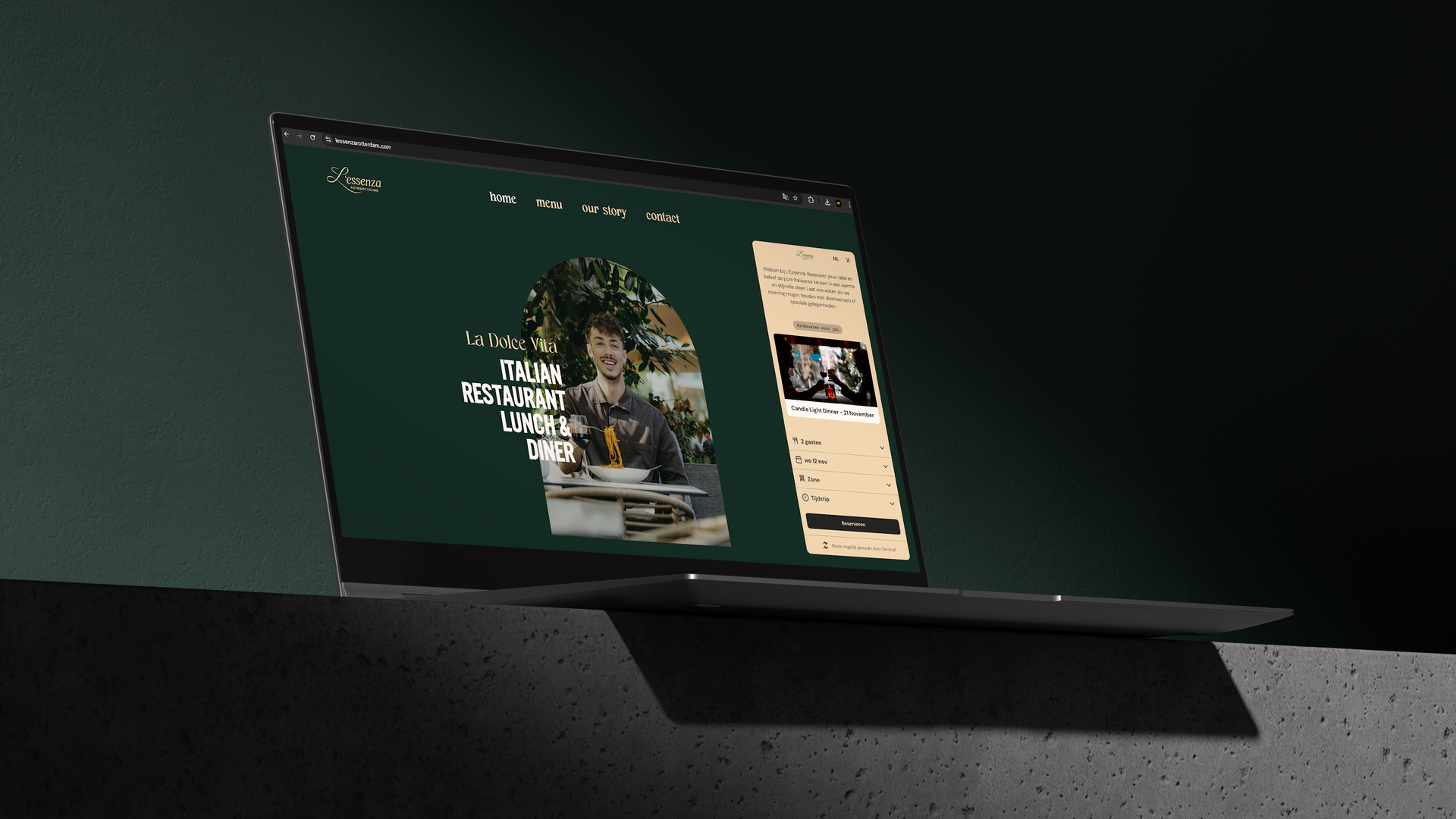 Website van L'essenza Rotterdam