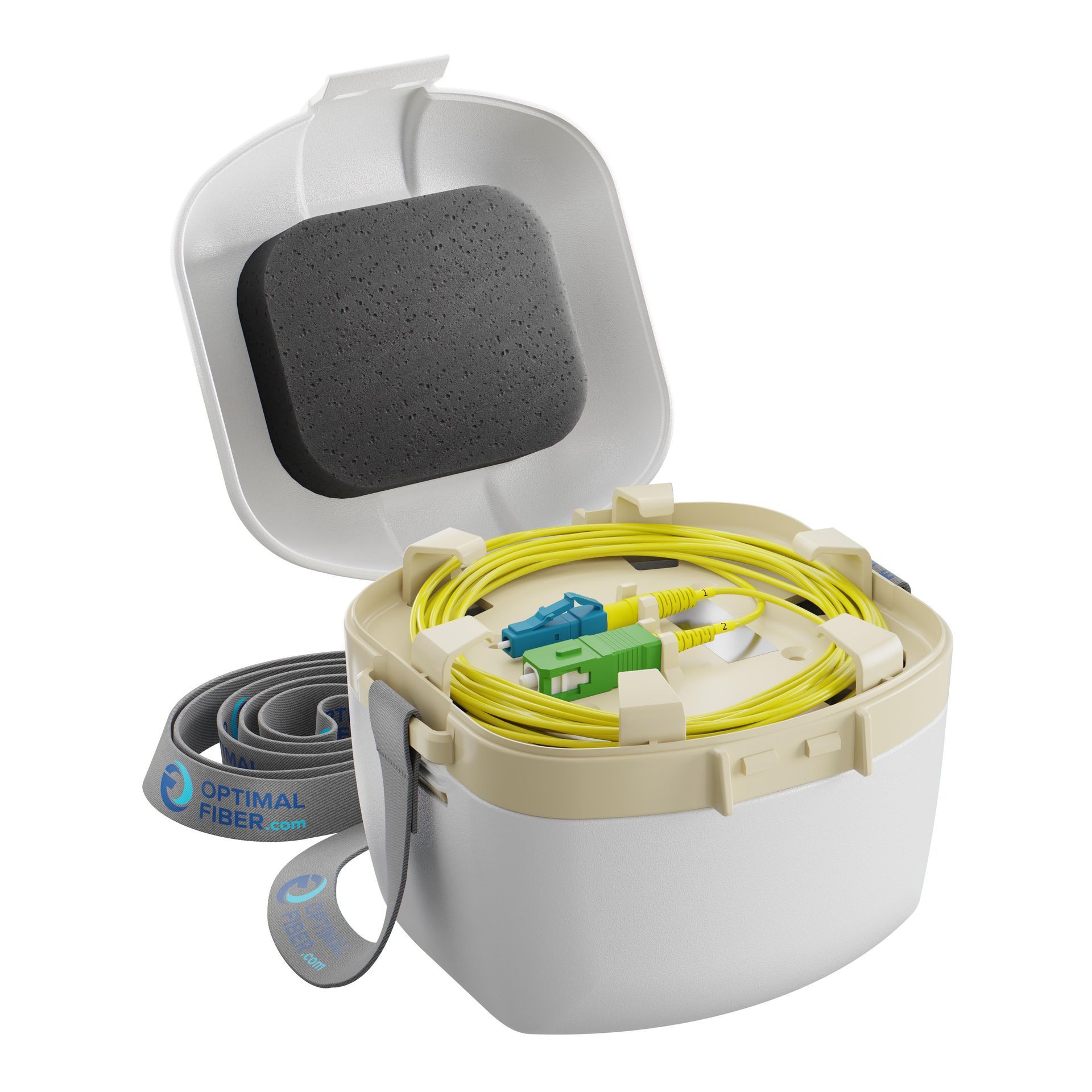 A white box with a few wires inside of it