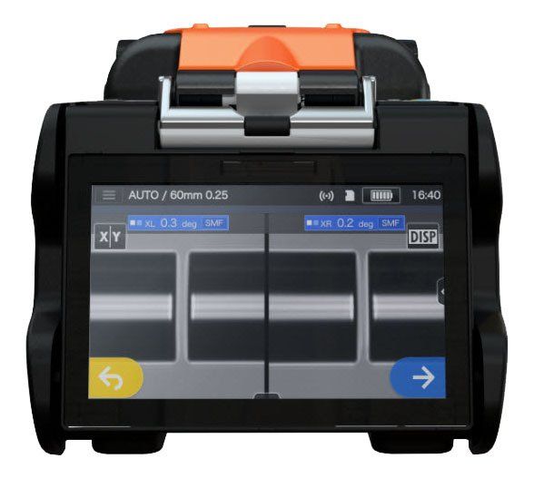 A black and orange device with a screen that says auto on it