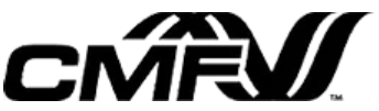 Black CMF logo with a stylized swoosh and diagonal stripe on a white background