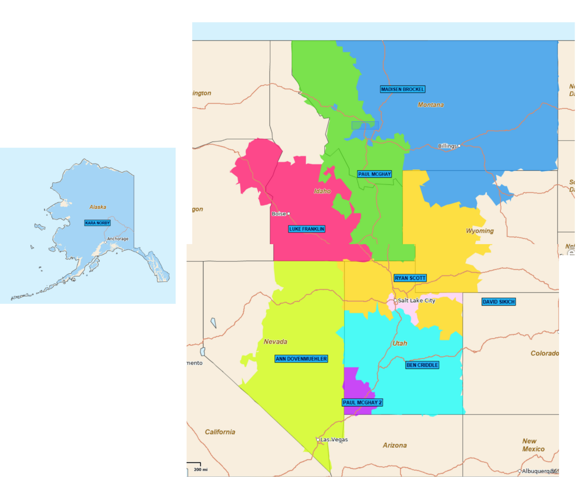Color-coded Alaska map with labeled regions and inset state overview