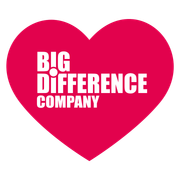 Pink heart with white text: 