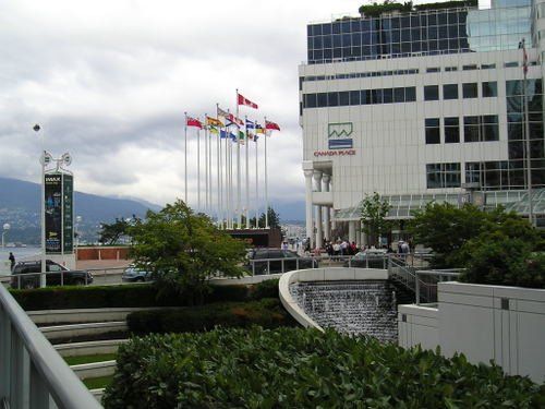 A large building with the letter w on it
