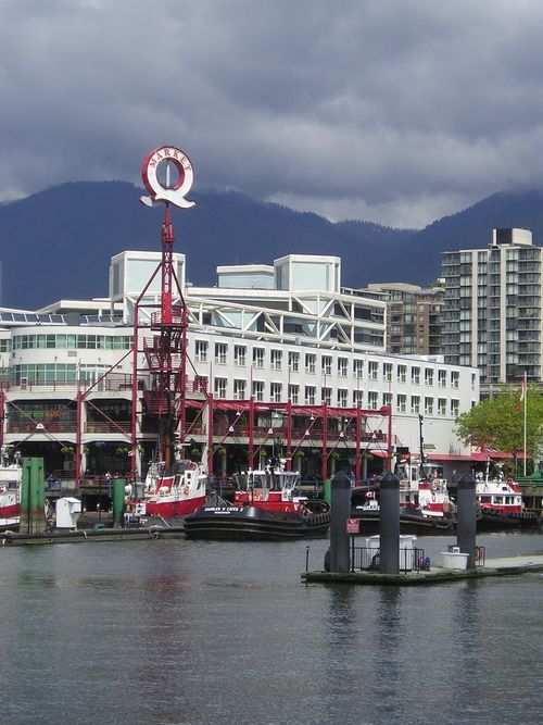 The letter q is on a red object in the water