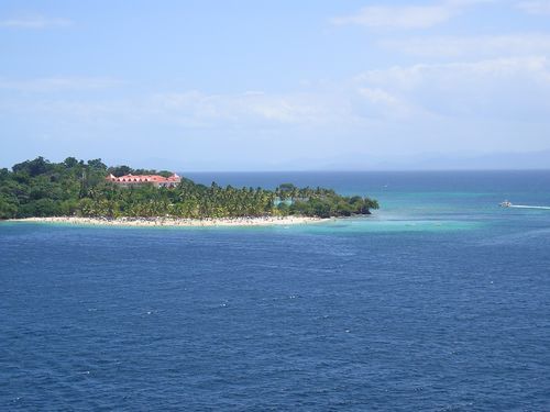 A small island in the middle of the ocean